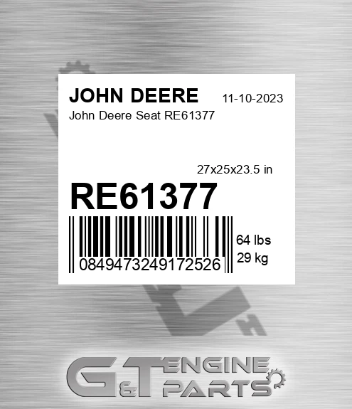 RE61377 John Deere Seat RE61377