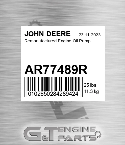 AR77489R Remanufactured Engine Oil Pump