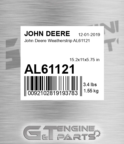 AL61121 John Deere Weatherstrip AL61121