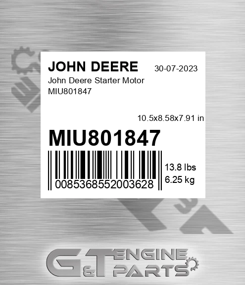 MIU801847 John Deere Starter Motor MIU801847