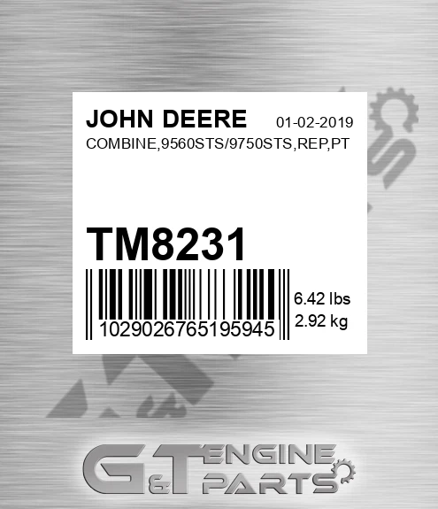 TM8231 COMBINE,9560STS/9750STS,REP,PT