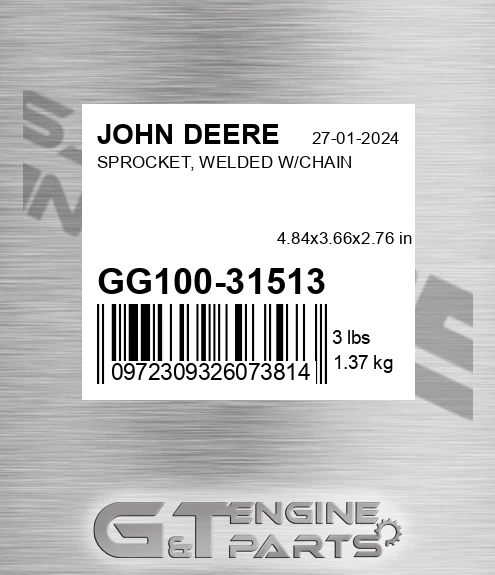 GG100-31513 SPROCKET, WELDED W/CHAIN