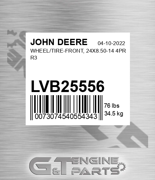 LVB25556 WHEEL/TIRE-FRONT, 24X8.50-14 4PR R3