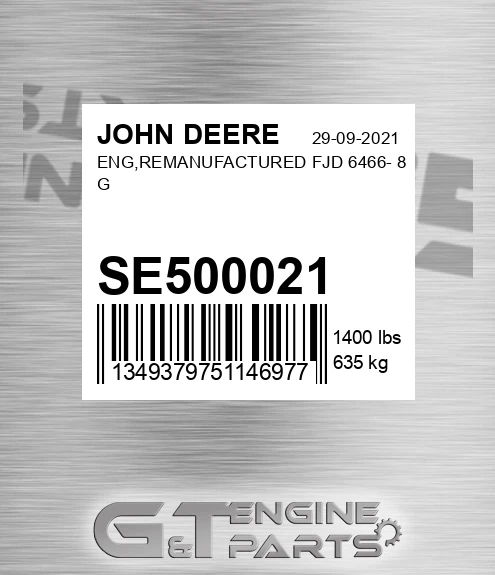 SE500021 ENG,REMANUFACTURED FJD 6466- 8 G