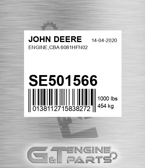 SE501566 ENGINE,CBA 6081HFN02