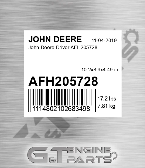 AFH205728 John Deere Driver AFH205728
