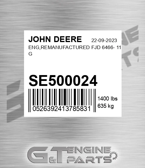 SE500024 ENG,REMANUFACTURED FJD 6466- 11 G