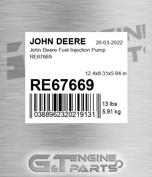 RE67669 John Deere Fuel Injection Pump RE67669