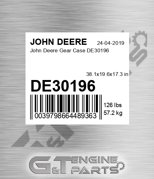 DE30196 John Deere Gear Case DE30196