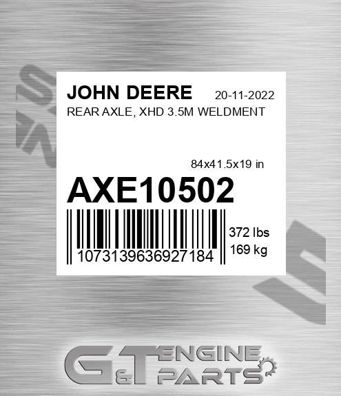 AXE10502 REAR AXLE, XHD 3.5M WELDMENT