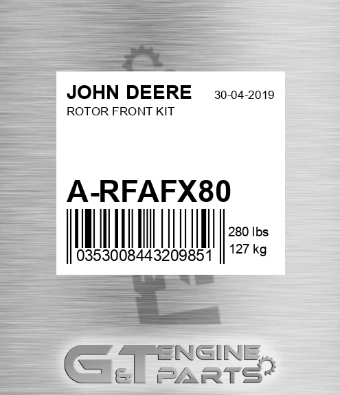 A-RFAFX80 ROTOR FRONT KIT
