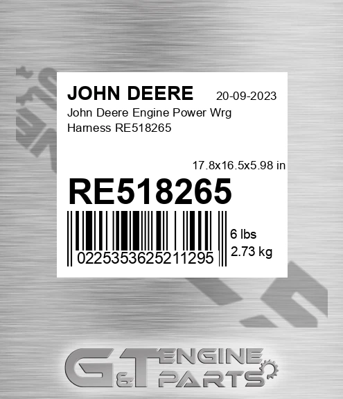 RE518265 John Deere Engine Power Wrg Harness RE518265