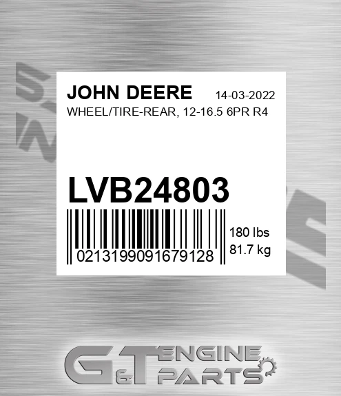 LVB24803 WHEEL/TIRE-REAR, 12-16.5 6PR R4