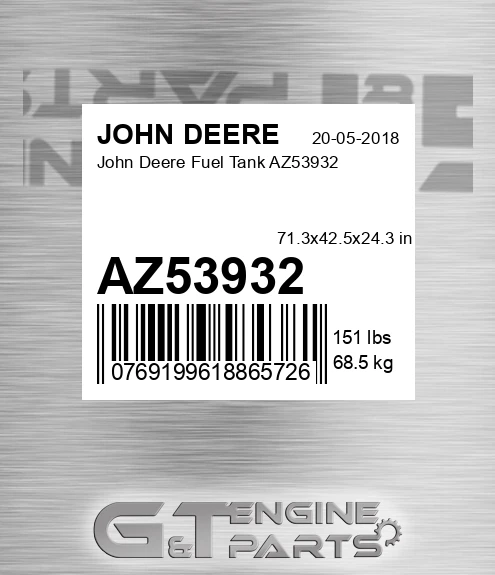 AZ53932 John Deere Fuel Tank AZ53932
