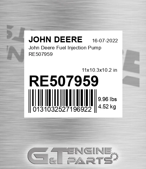 RE507959 John Deere Fuel Injection Pump RE507959