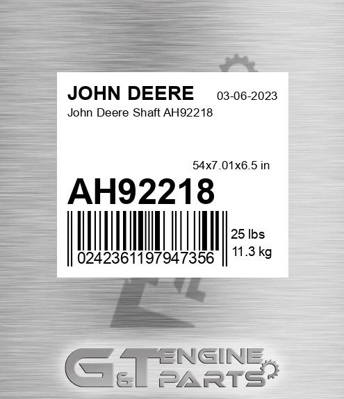 AH92218 John Deere Shaft AH92218