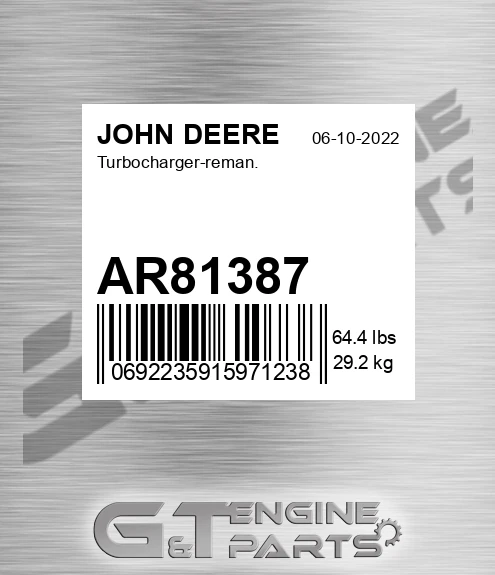 AR81387 Turbocharger-reman.