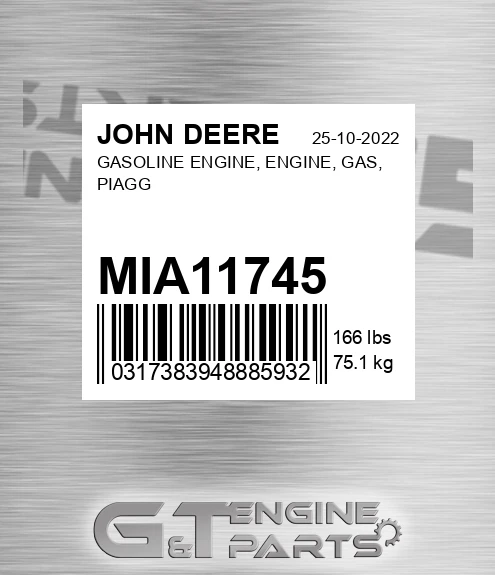 MIA11745 GASOLINE ENGINE, ENGINE, GAS, PIAGG