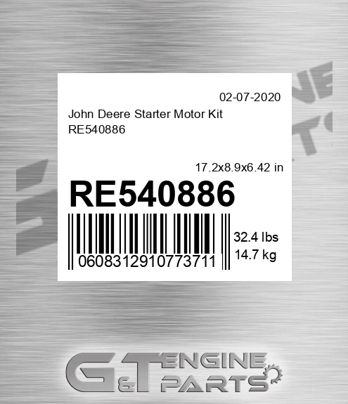RE540886 Starter Motor Kit