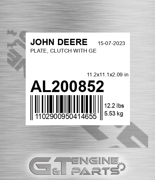 AL200852 PLATE, CLUTCH WITH GE
