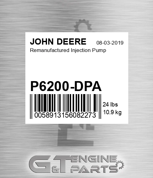P6200-DPA Remanufactured Injection Pump