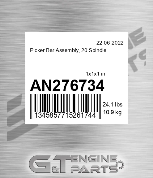 AN276734 Picker Bar Assembly, 20 Spindle