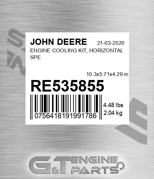 RE535855 ENGINE COOLING KIT, HORIZONTAL SPE