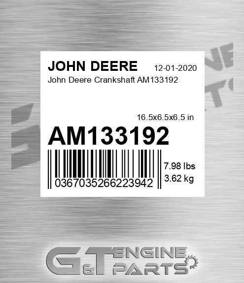 AM133192 John Deere Crankshaft AM133192
