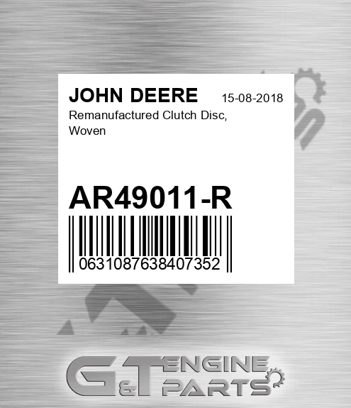 AR49011-R Remanufactured Clutch Disc, Woven