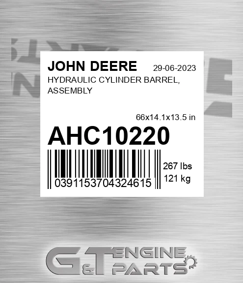 AHC10220 HYDRAULIC CYLINDER BARREL, ASSEMBLY