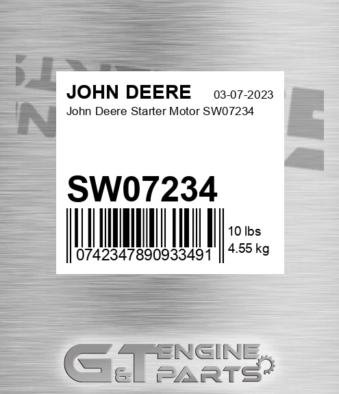 SW07234 John Deere Starter Motor SW07234