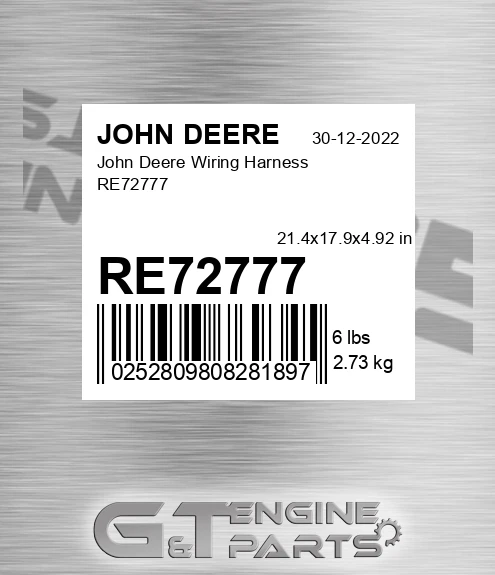 RE72777 John Deere Wiring Harness RE72777