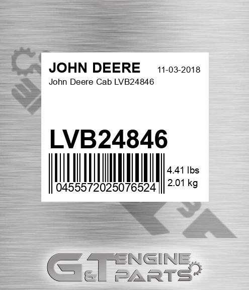 LVB24846 John Deere Cab LVB24846