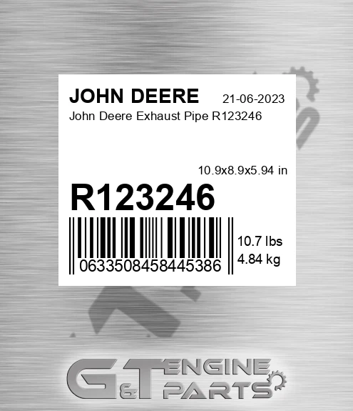 R123246 John Deere Exhaust Pipe R123246