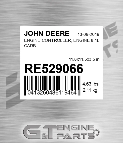 RE529066 ENGINE CONTROLLER, ENGINE 8.1L CARB