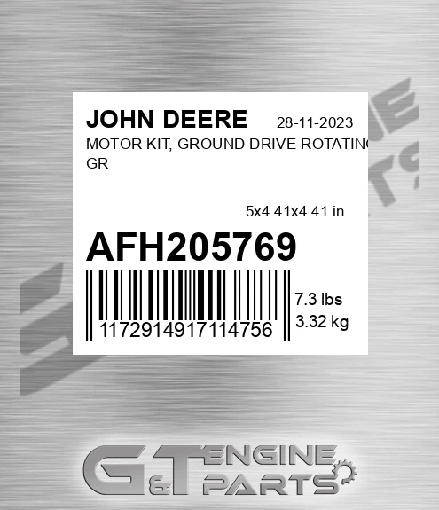 AFH205769 MOTOR KIT, GROUND DRIVE ROTATING GR