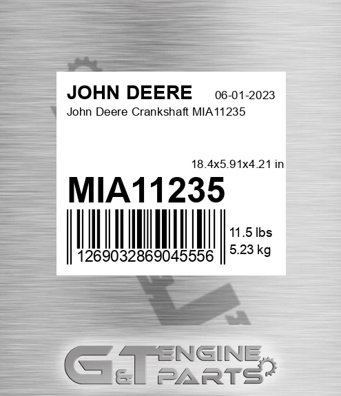 MIA11235 John Deere Crankshaft MIA11235