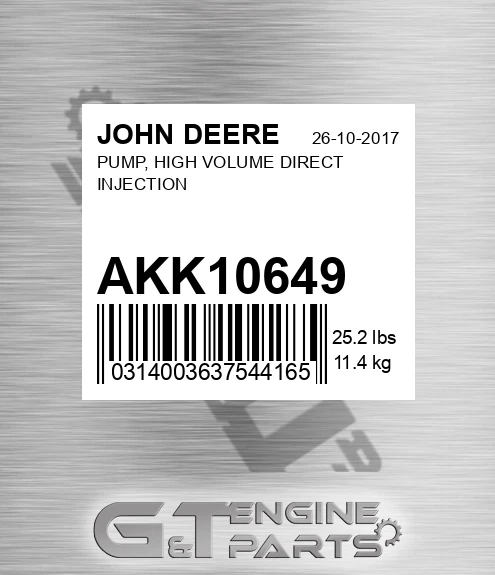 AKK10649 PUMP, HIGH VOLUME DIRECT INJECTION