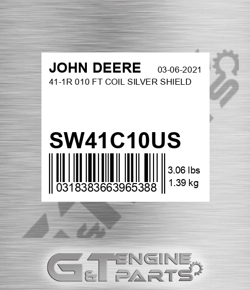 SW41C10US 41-1R 010 FT COIL SILVER SHIELD