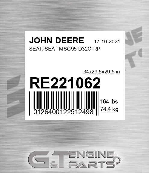 RE221062 SEAT, SEAT MSG95 D32C-RP