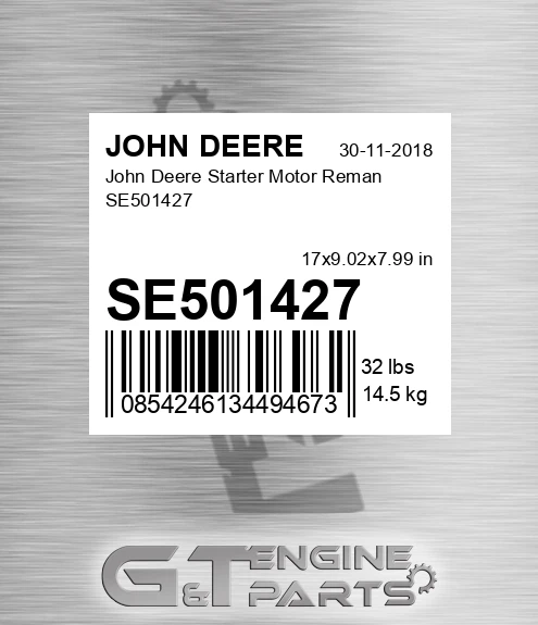 SE501427 John Deere Starter Motor Reman SE501427