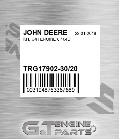 TRG17902-30/20 KIT, O/H ENGINE 6.404D