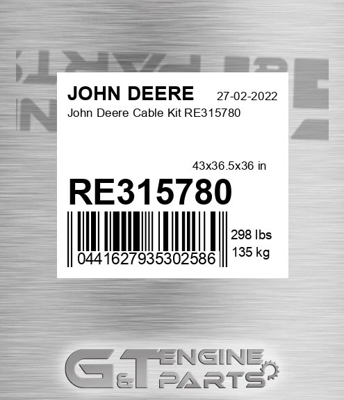 RE315780 John Deere Cable Kit RE315780
