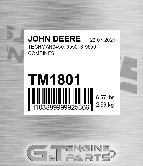 TM1801 TECHMAN9450, 9550, & 9650 COMBINES