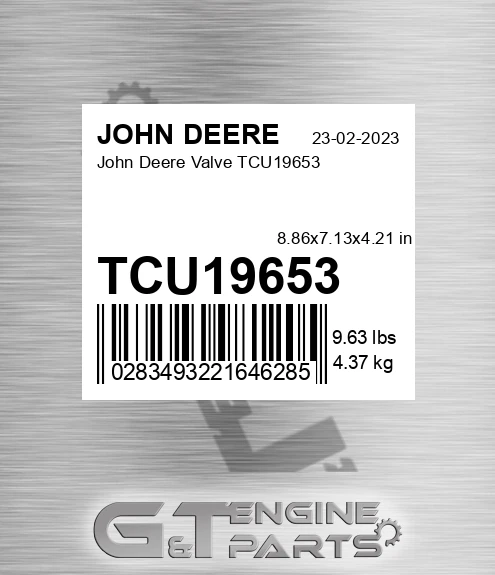 TCU19653 John Deere Valve TCU19653