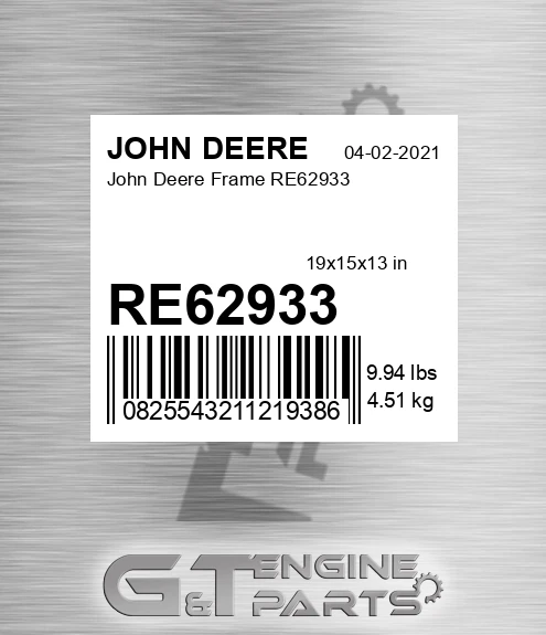 RE62933 John Deere Frame RE62933
