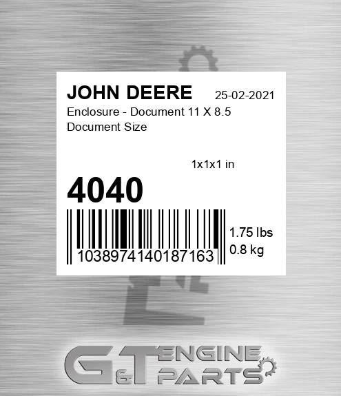 4040 Enclosure - Document 11 X 8.5 Document Size