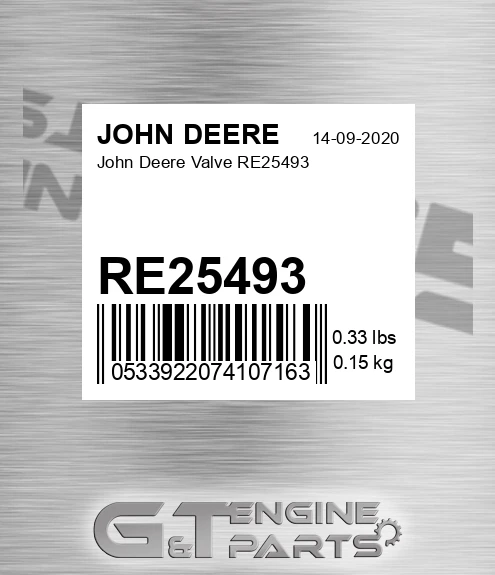 RE25493 John Deere Valve RE25493