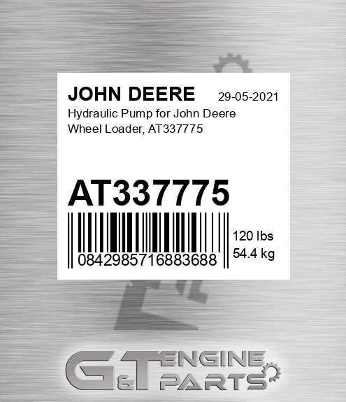AT337775 Hydraulic Pump for John Deere Wheel Loader, AT337775