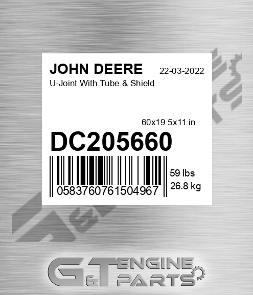 DC205660 U-Joint With Tube & Shield